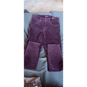 Levi's deep purple velvet skinny pants 25" waist high rise demi curve 29" inseam